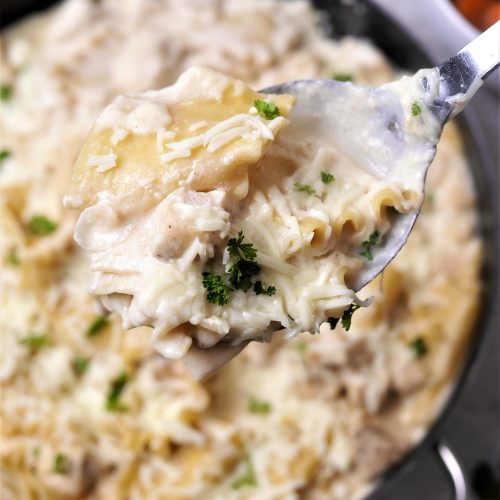 White Chicken Skillet Lasagna