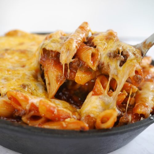 Cheesy and saucy American goulash