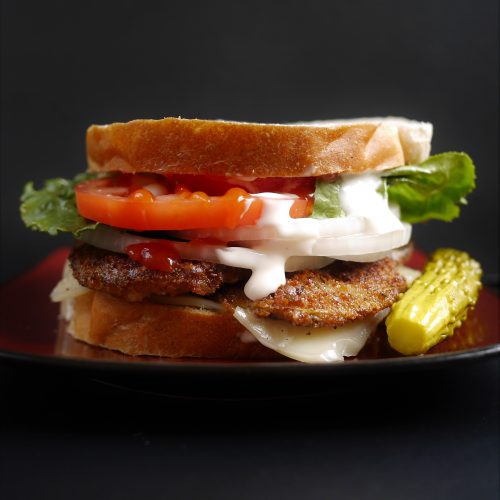 Fried zucchini sandwiches