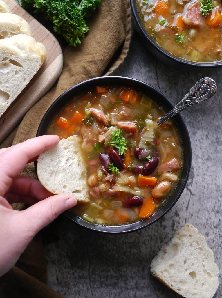 Ham and bean soup slow cooker recipe