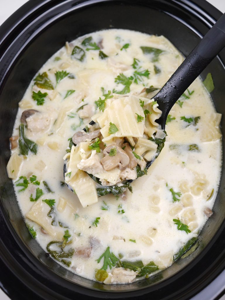 White Chicken Lasagna Soup crockpot